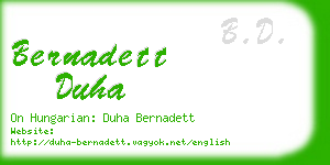 bernadett duha business card